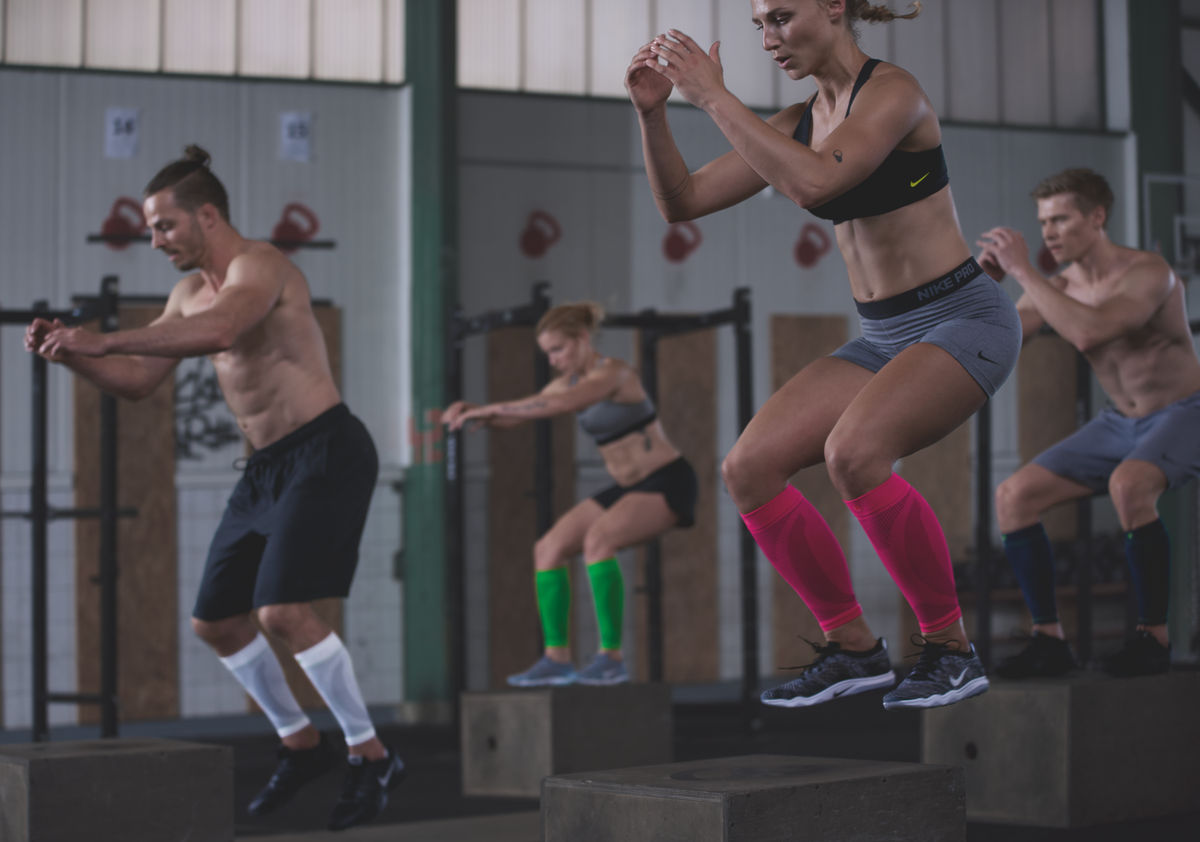 Bauerfeind compression sleeves being worn during exercise