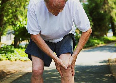 Man with knee osteoarthritis pain