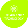 Logo of Bauerfeind Sports' 3D Airknit Technology on a green circle
