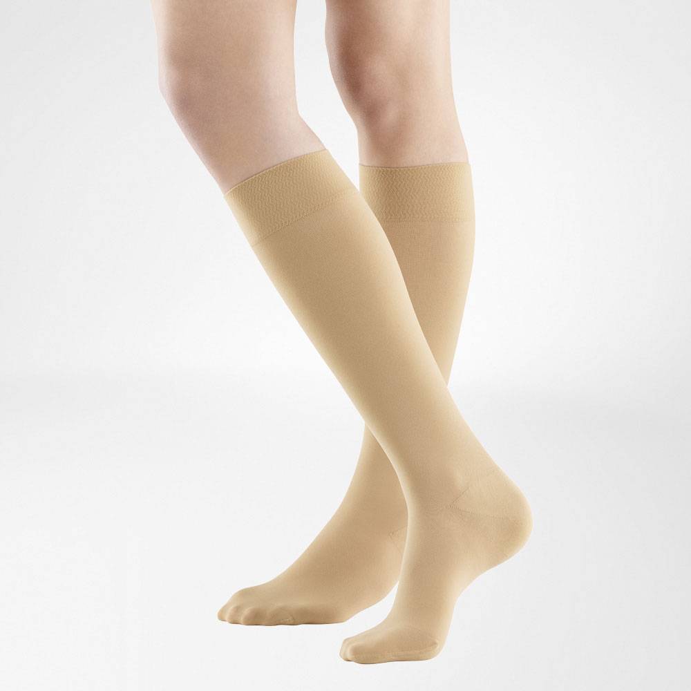 VenoTrain Micro Compression Stockings, Knee High, Class 1, Closed Toe, Caramel - Bauerfeind New Zealand