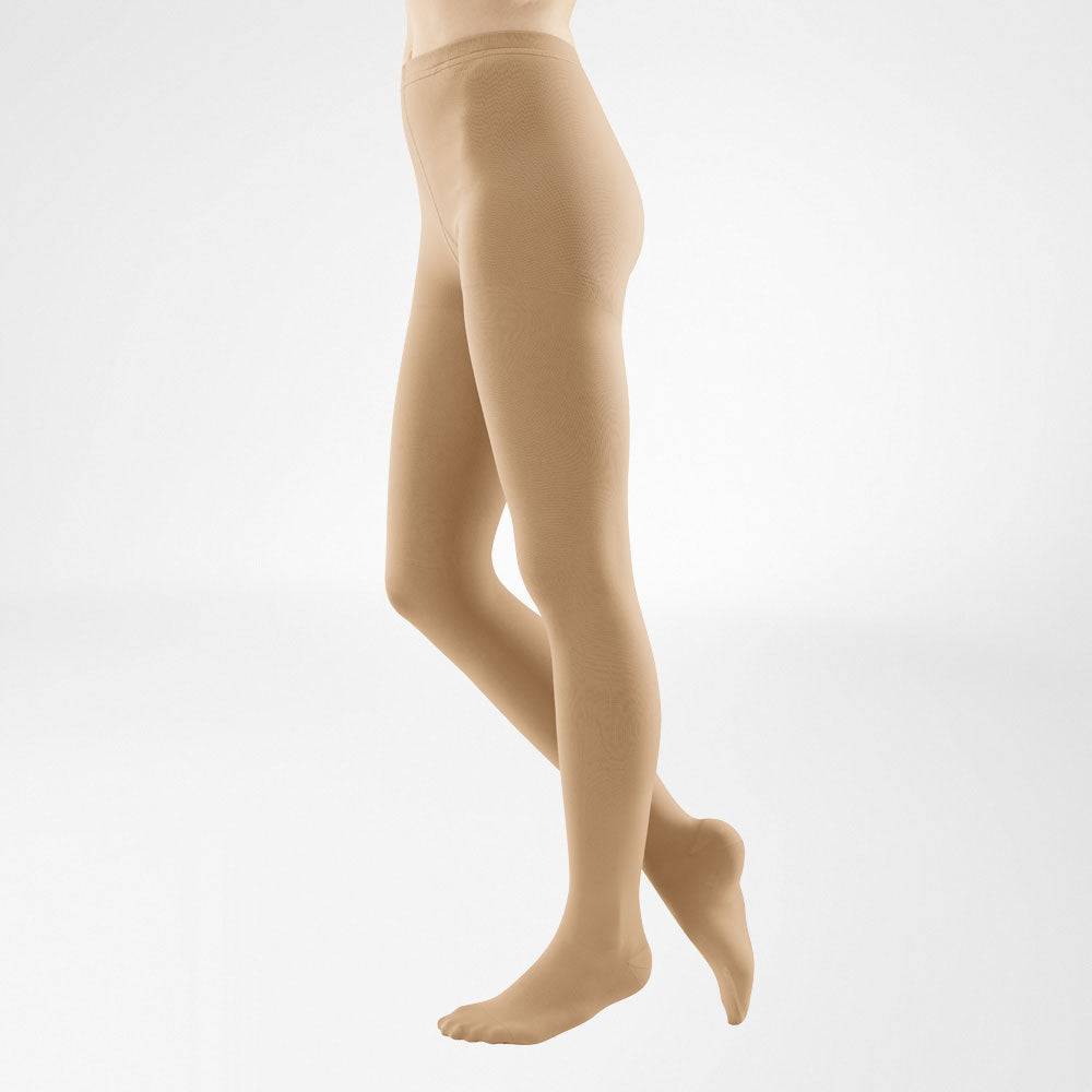 VenoTrain Micro Compression Stockings, Pantyhose, Class 1, Closed Toe, Caramel - Bauerfeind New Zealand